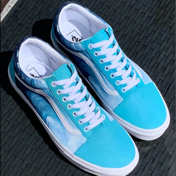 Handpainted wave vans size 11.5 - Picture 3 of 3